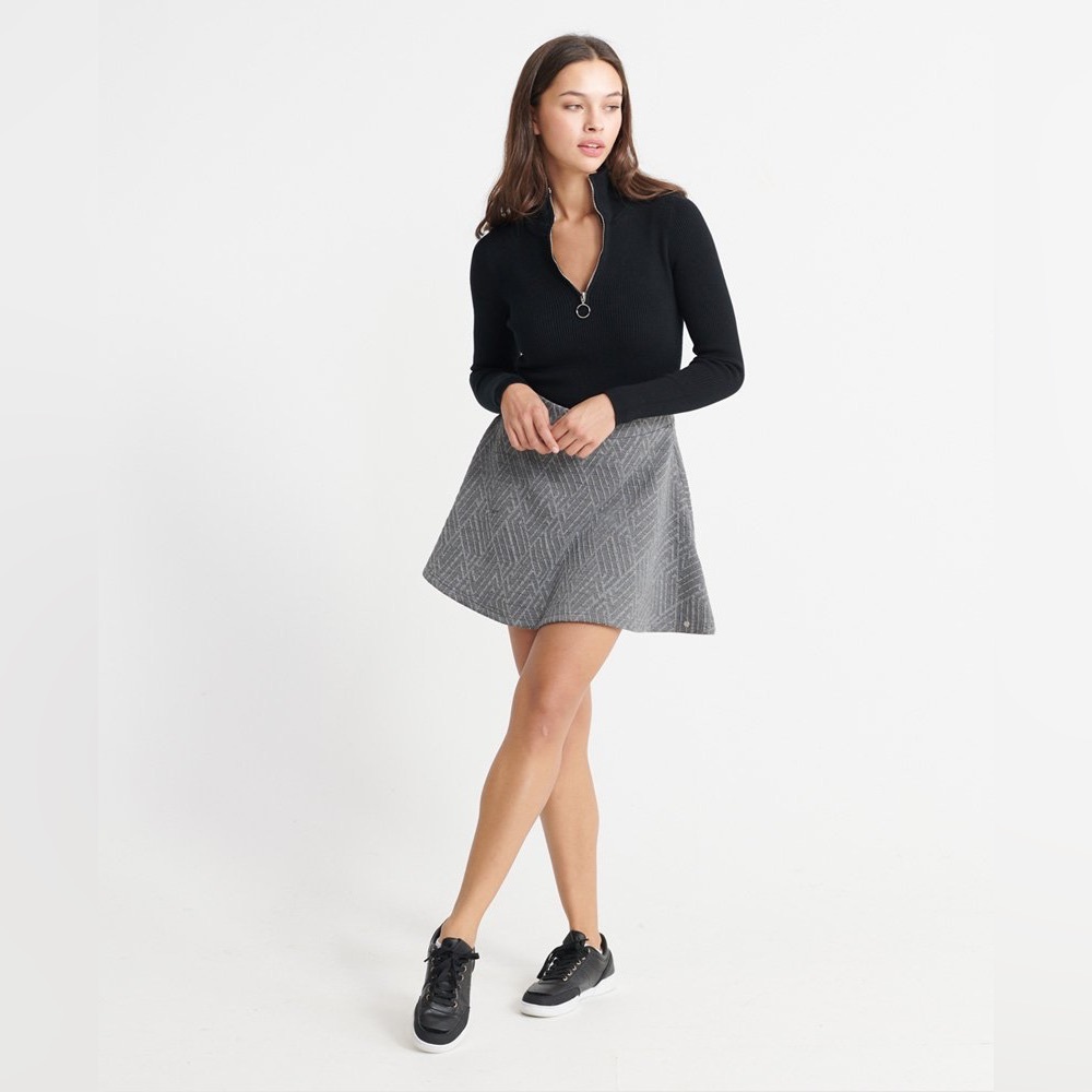 NWOT Bee Stitched Heather Gray A-Line Circle Skirt